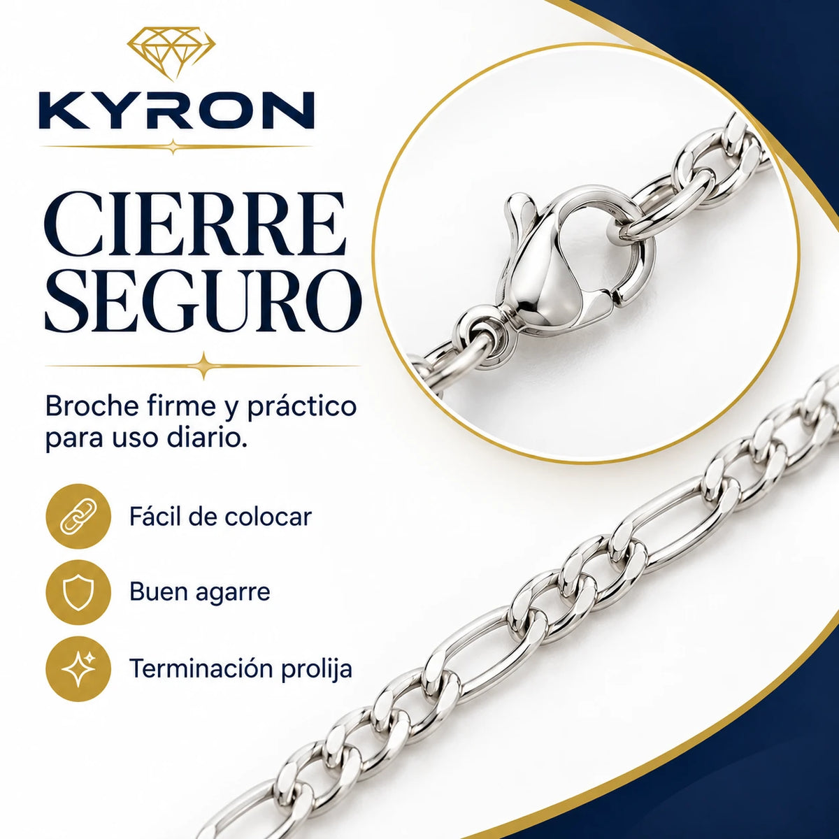 Cadena Fígaro de Acero Inoxidable 1,8 mm 55 cm