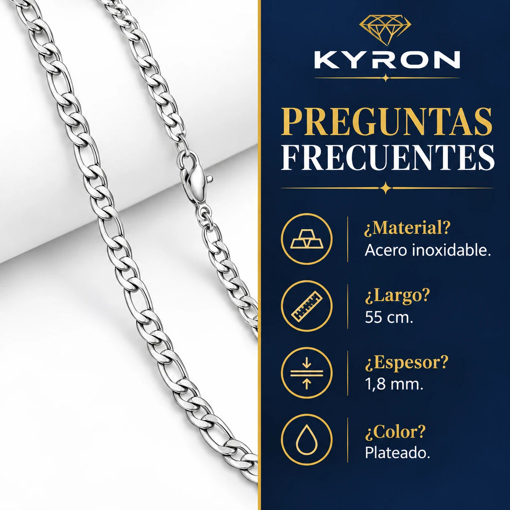 Cadena Fígaro de Acero Inoxidable 1,8 mm 55 cm