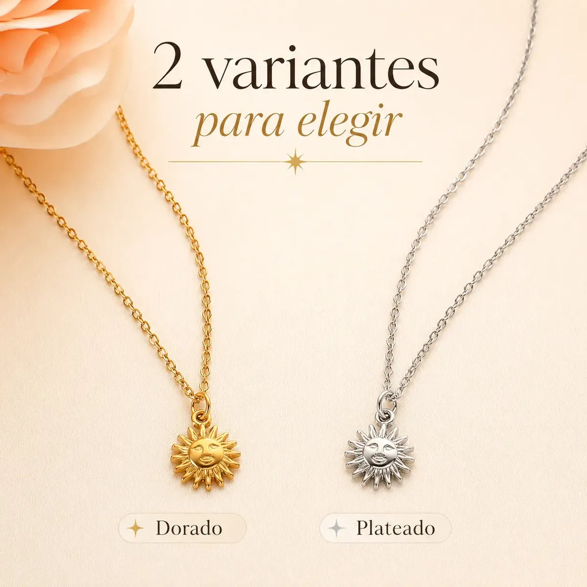 Collar Dije Sol de Acero Inoxidable