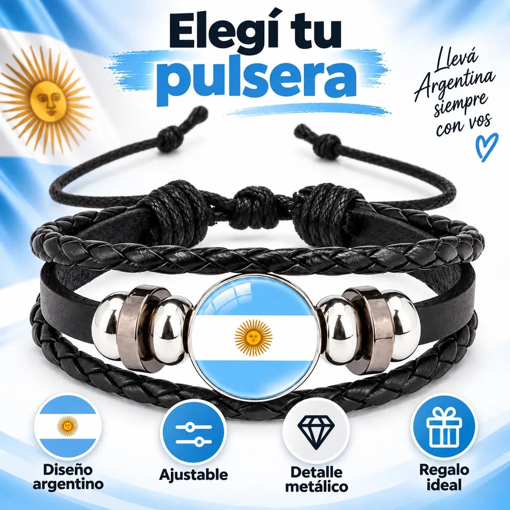 Pulsera Argentina Bandera Ajustable