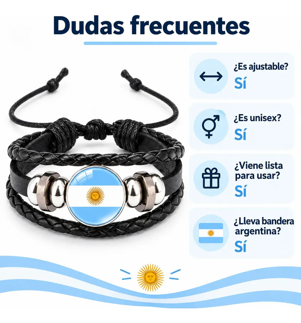 Pulsera Argentina Bandera Ajustable