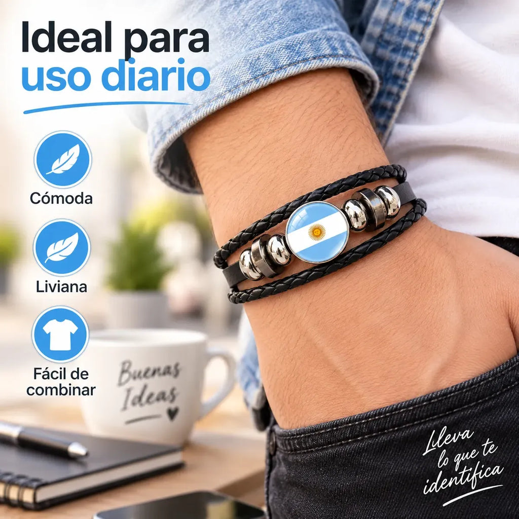 Pulsera Argentina Bandera Ajustable