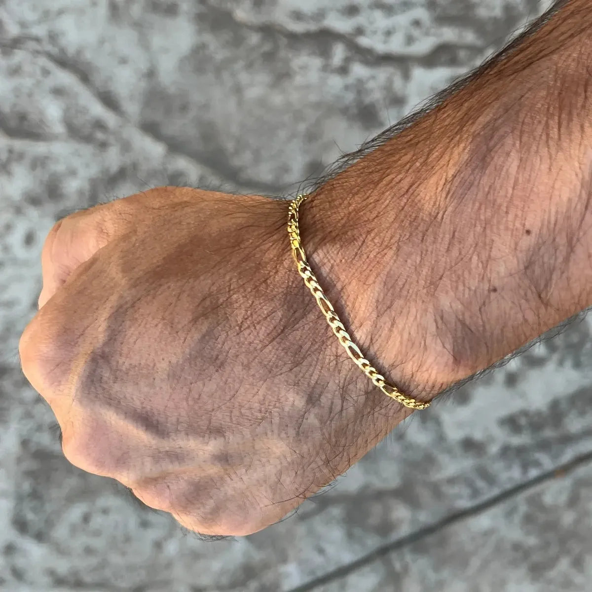 Pulsera Fígaro Dorada de Acero Inoxidable 1,4 mm 20 cm
