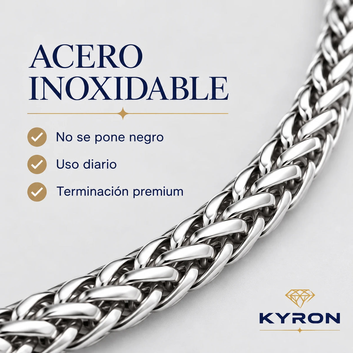 Cadena Espiga de Acero Inoxidable 3 mm
