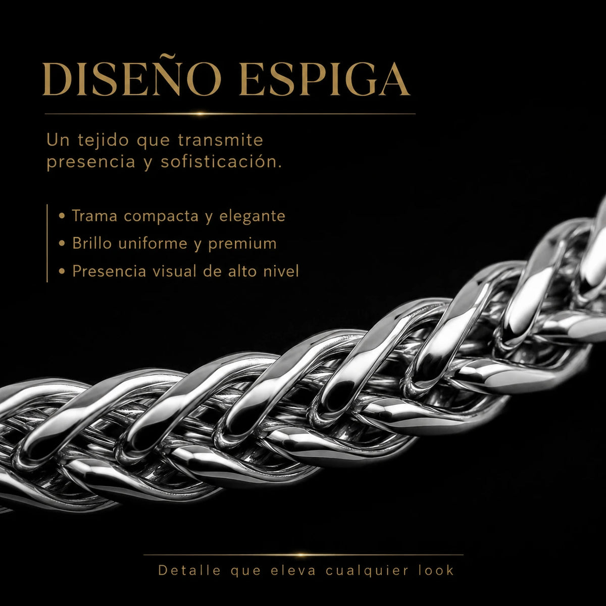 Cadena Espiga de Acero Inoxidable 8 mm