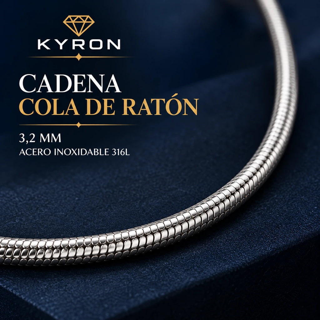 Cadena Cola de Ratón de Acero Inoxidable 3,2 mm 60 cm