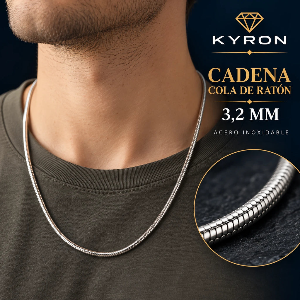 Cadena Cola de Ratón de Acero Inoxidable 3,2 mm 60 cm